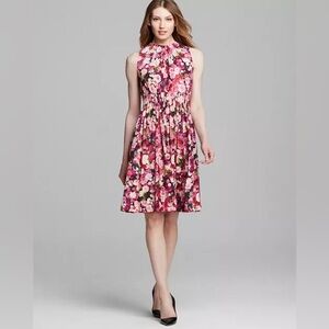 Kate Spade 4 Rose Print Tie Back Dress